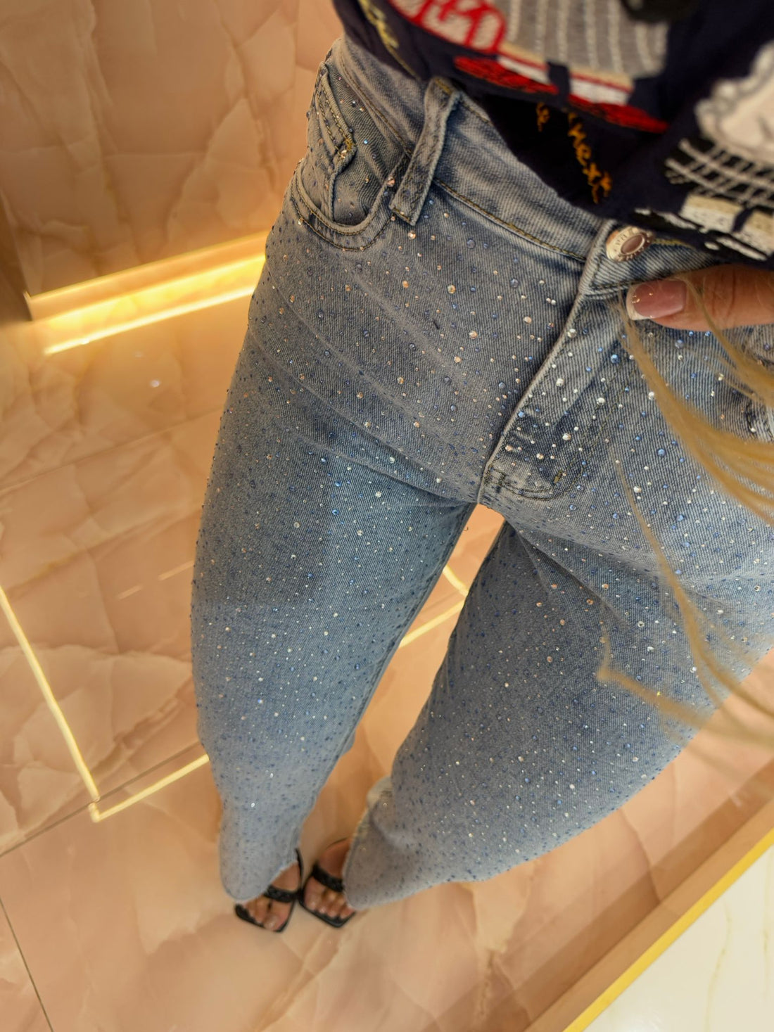 Jeans Microstrass Polvere ♡