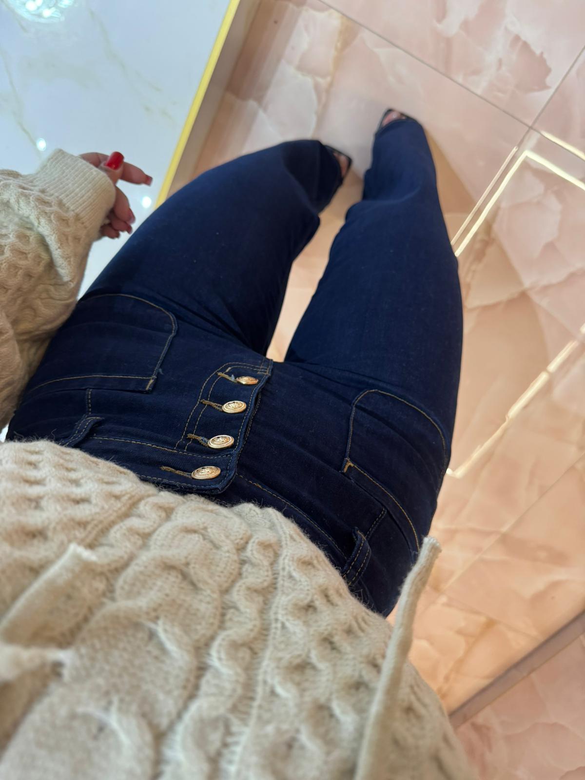 JEANS PALAZZO BOTTONCINI ORO