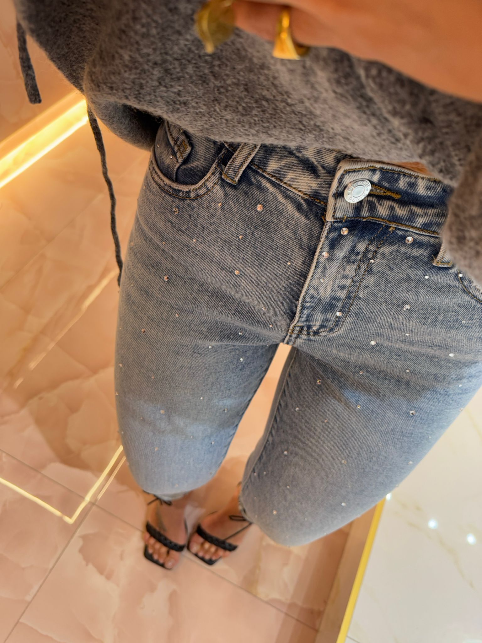 Jeans Microstrass Da Stelline ★